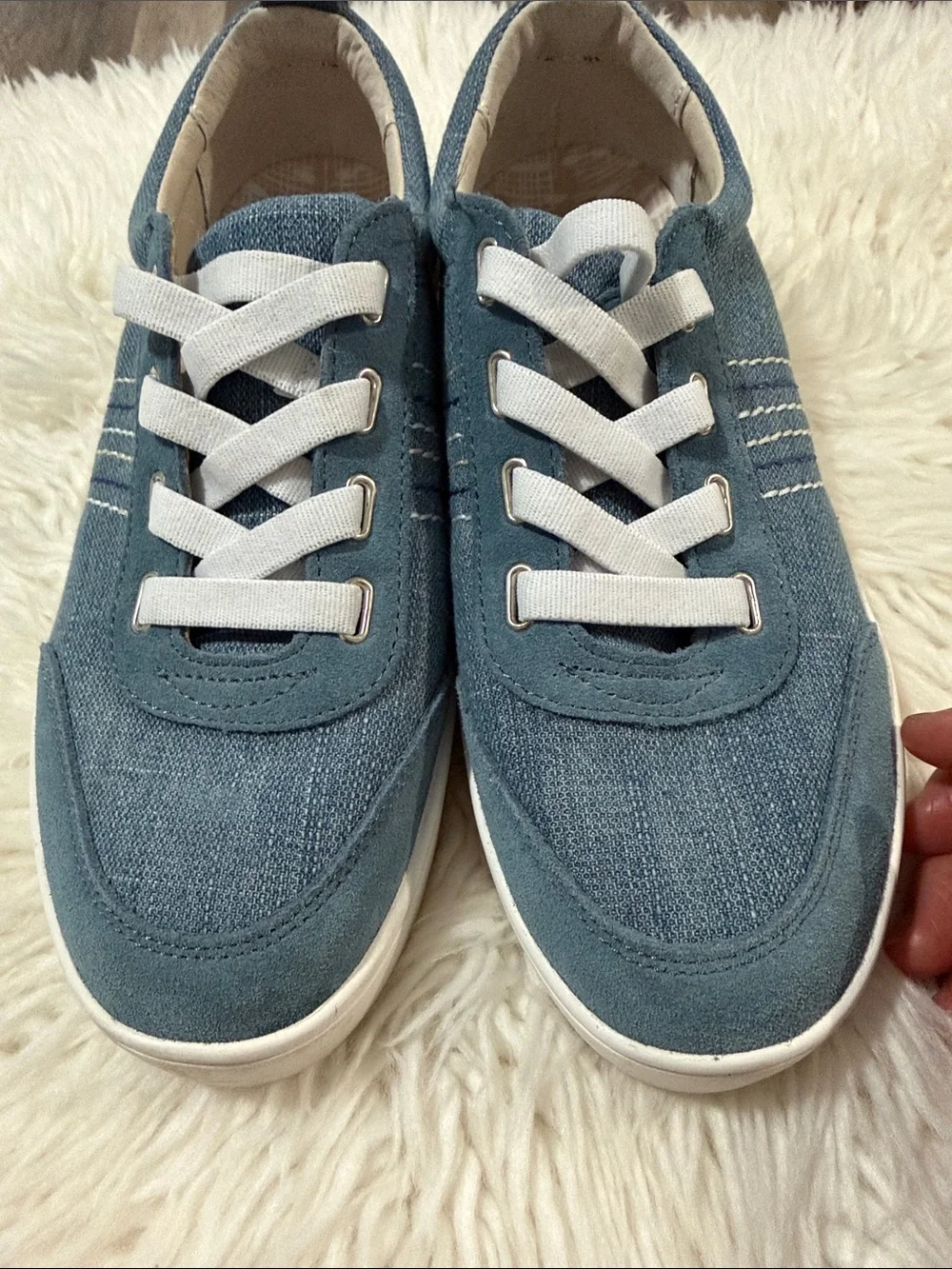 REVITALIGN Teal Blue Canvas Lace-Up Sneakers Size 9